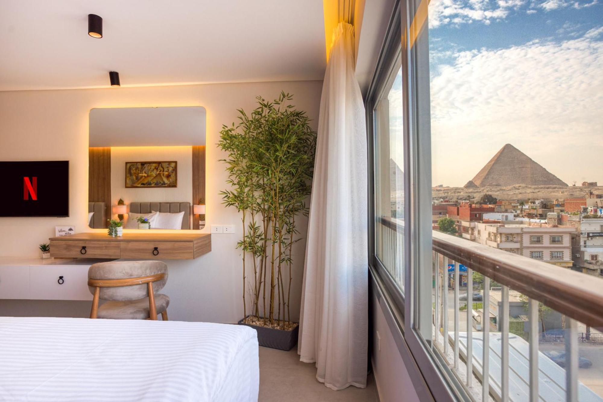 Galaxy Pyramids View Inn Kafret el-Gabal Kültér fotó